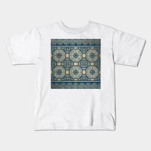 Golden azure ornamental design Kids T-Shirt